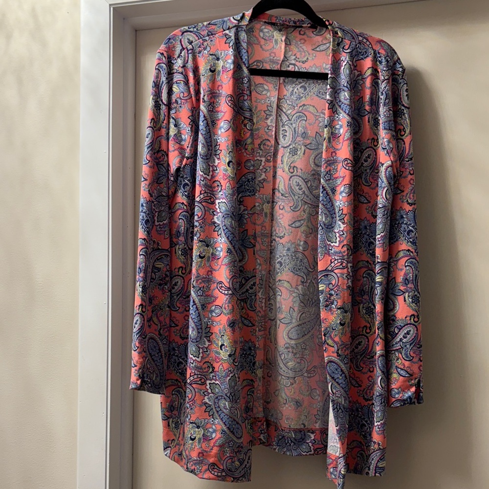 Paisley Open Front Cardigan and pants